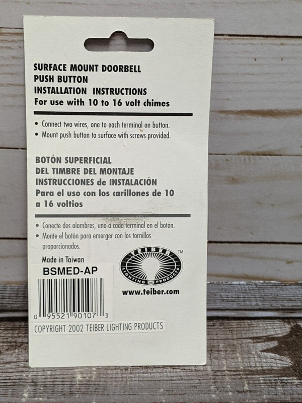 Teiber Doorbell Craftmade Surface Mount Push Button Antique Pewter LED Light gallery