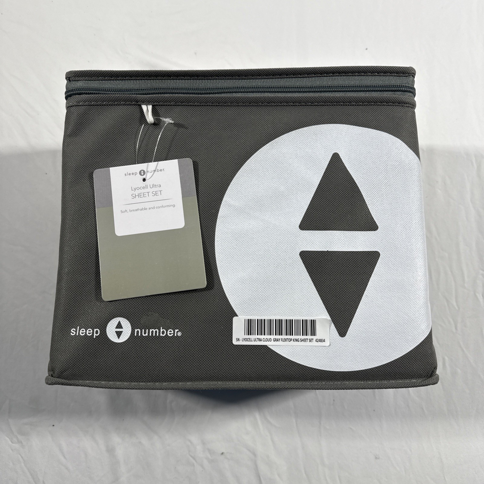 Sleep Number Lyocell Ultra Cloud Gray Flex top King Sheet Set gallery