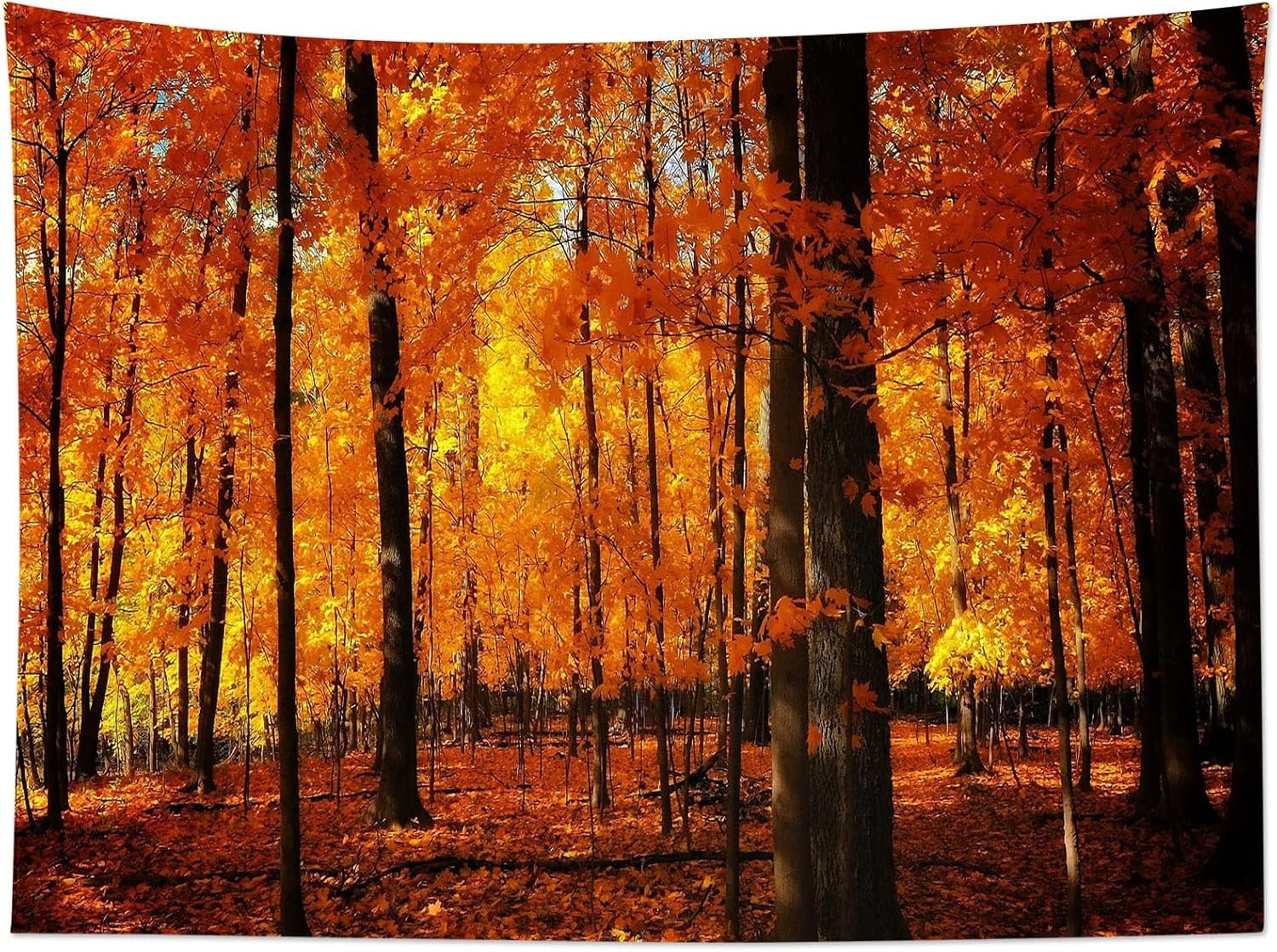 LB Fall Tapestry Wall Hanging Maple Forest in Autumn 3D 40L x 60W, Orange3 gallery