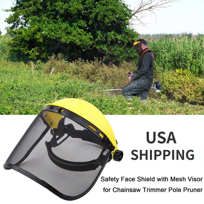 Chainsaw Weeding Full Face Shield Mesh Visor for Chainsaw Trimmer Pole Pruner gallery