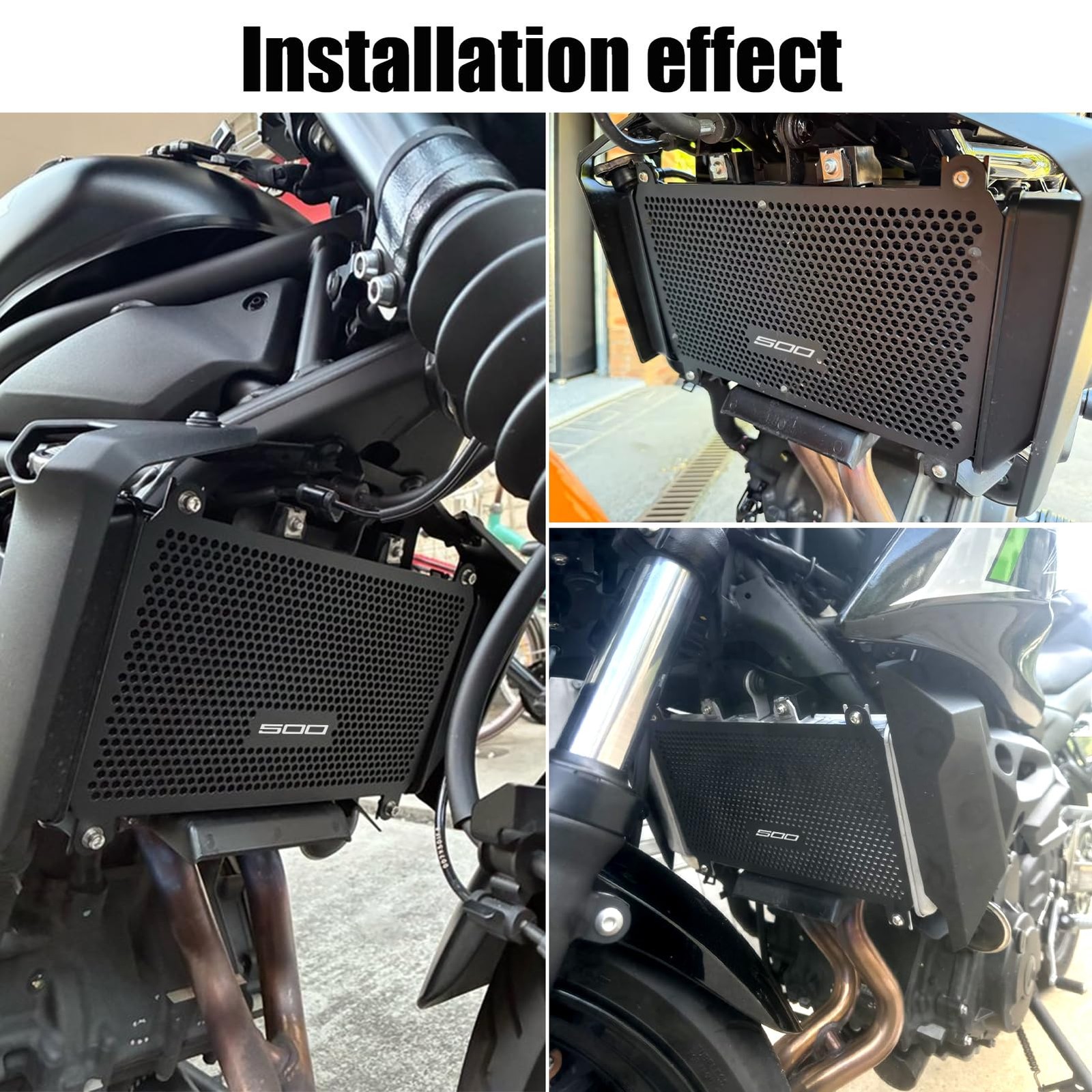 XIDAODIT Radiator Cover Grille Guard for Kawasaki Z500 Ninja500 SE ABS Black gallery