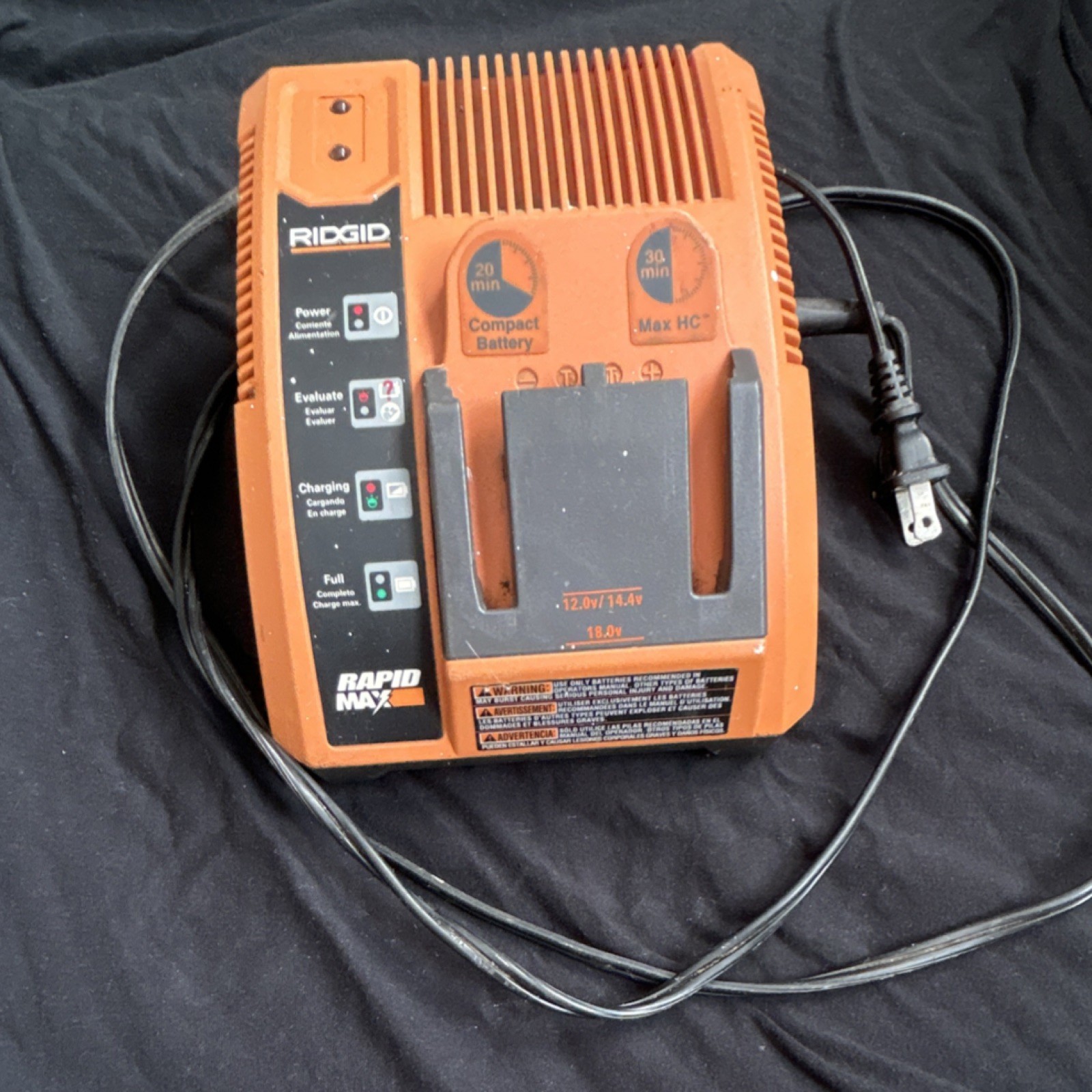 RIDGID Rapid Max Power Tool Battery Charger Orange 12V/14.4V/18V gallery
