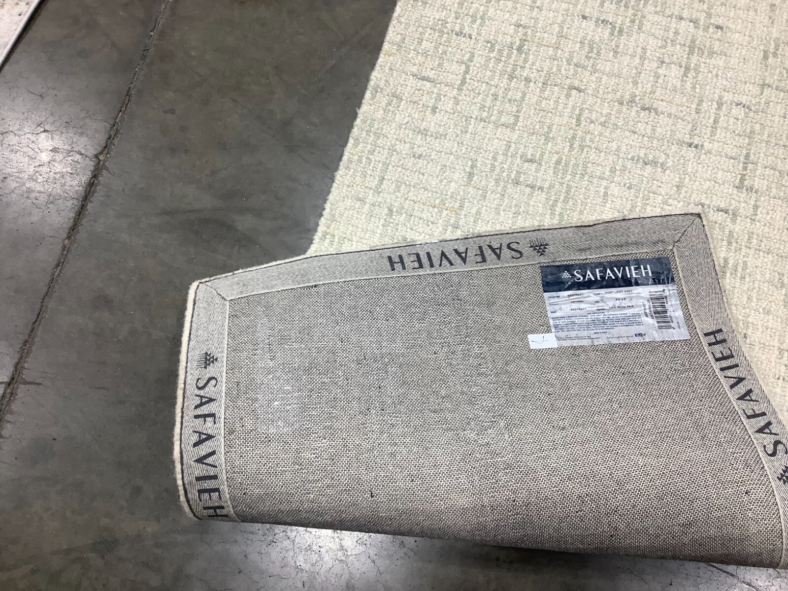 IVORY / L GREY 2'-3" x 8'-0" Back Stain Rug, Reduced Price 1172677860 ABT468K-28 gallery