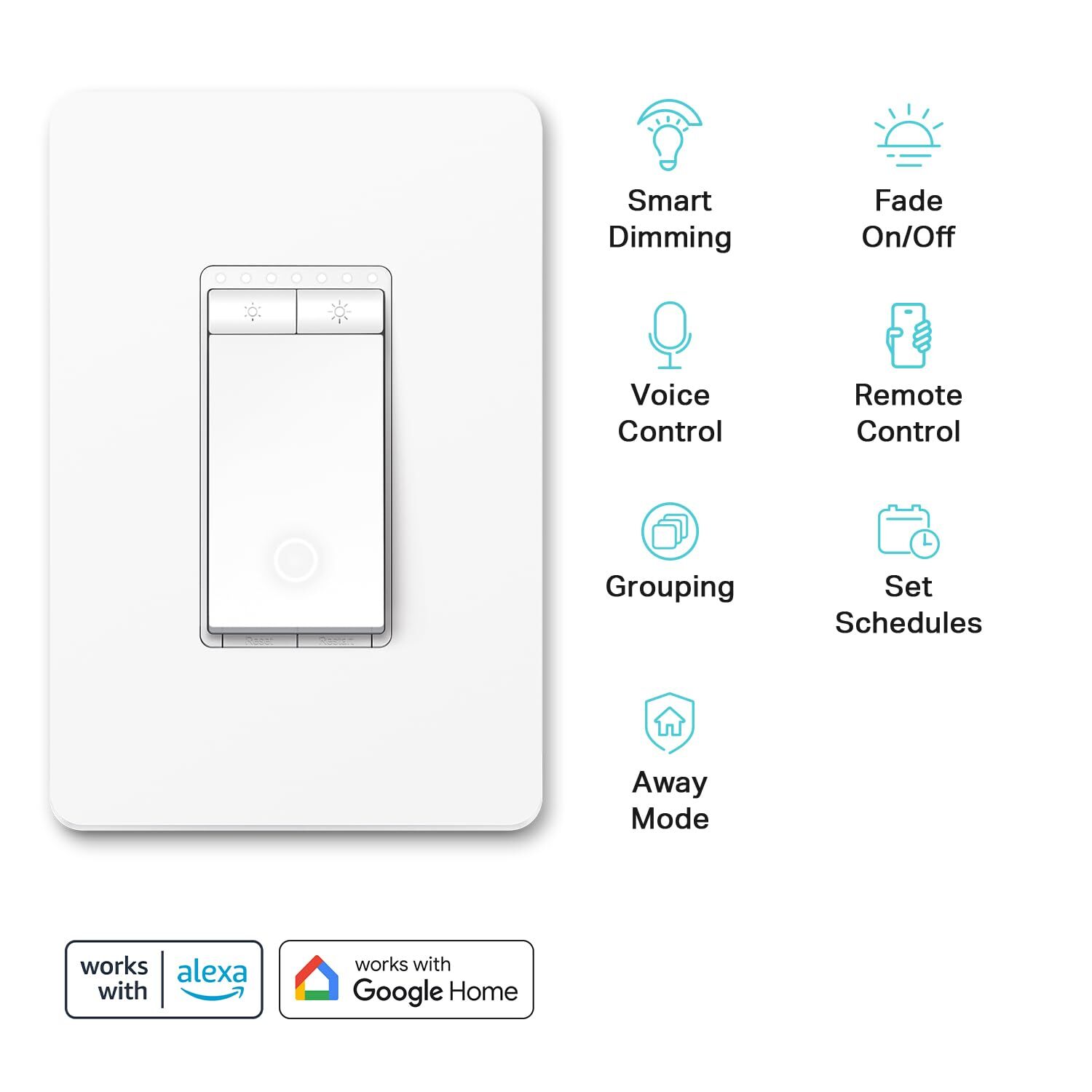 Smart Dimmer Switch, Wi-Fi Light Switch, UL Listed, No Hub Required, 3-Pack gallery