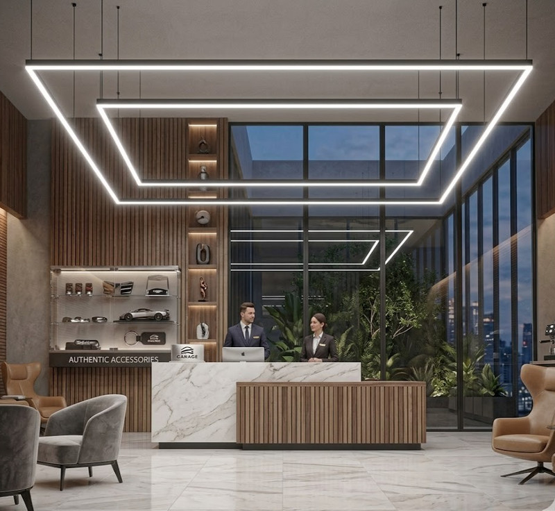 LED Garage Ceiling Light Double Rectangular Frame gallery