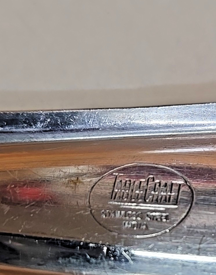 Tablecraft Stainless Steel 11" Slotted Serving Spoon; India gallery