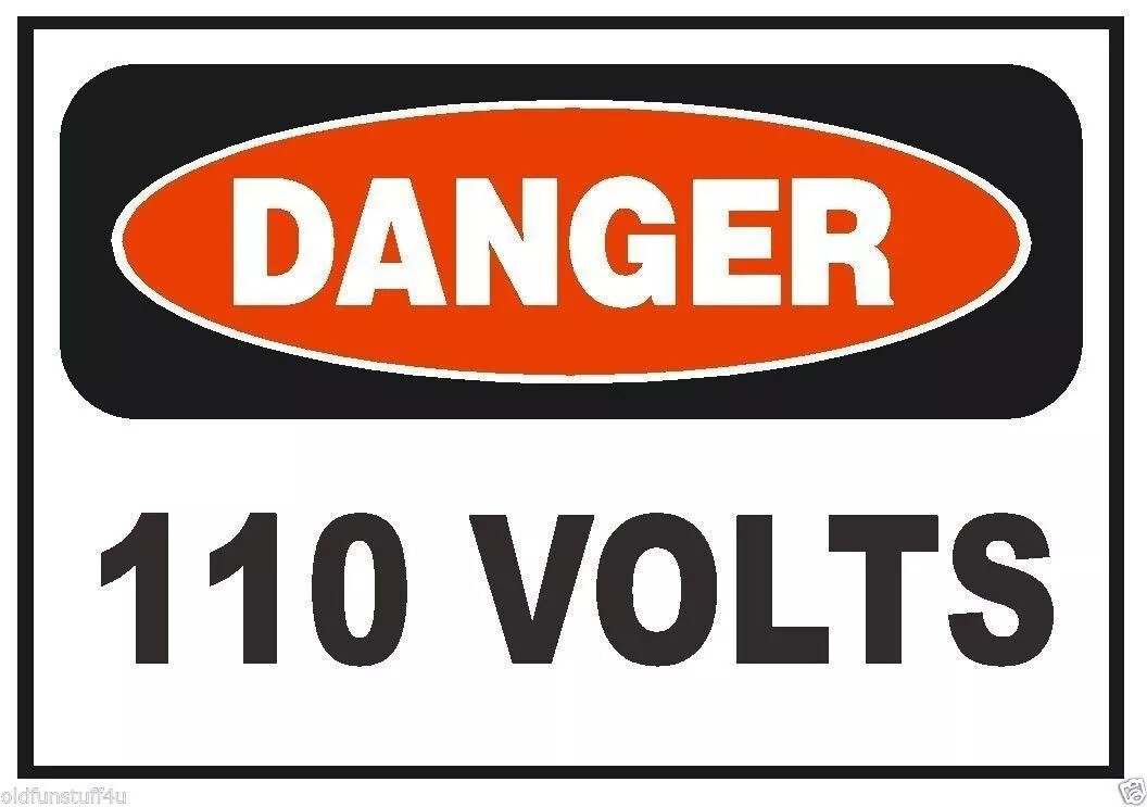 Danger 110 Volts Electrical Electrician Safety Sign Sticker Decal Label D214 gallery
