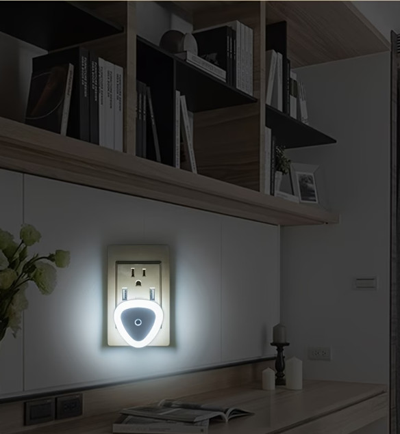 4 Pack Plug In Motion Sensor Night Light LED Dusk to Dawn Auto Hallway Bathroom gallery