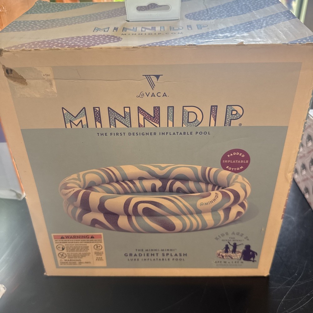 New MINNIDIP GRADIENT SPLASH INFLATABLE POOL 4 ft W x 1 ft H Box Is Damaged