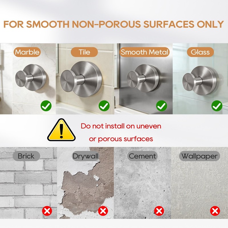 1-4pc Suction Cup Hooks for Shower-Removable for Bathroom Window Glass Door Wall gallery