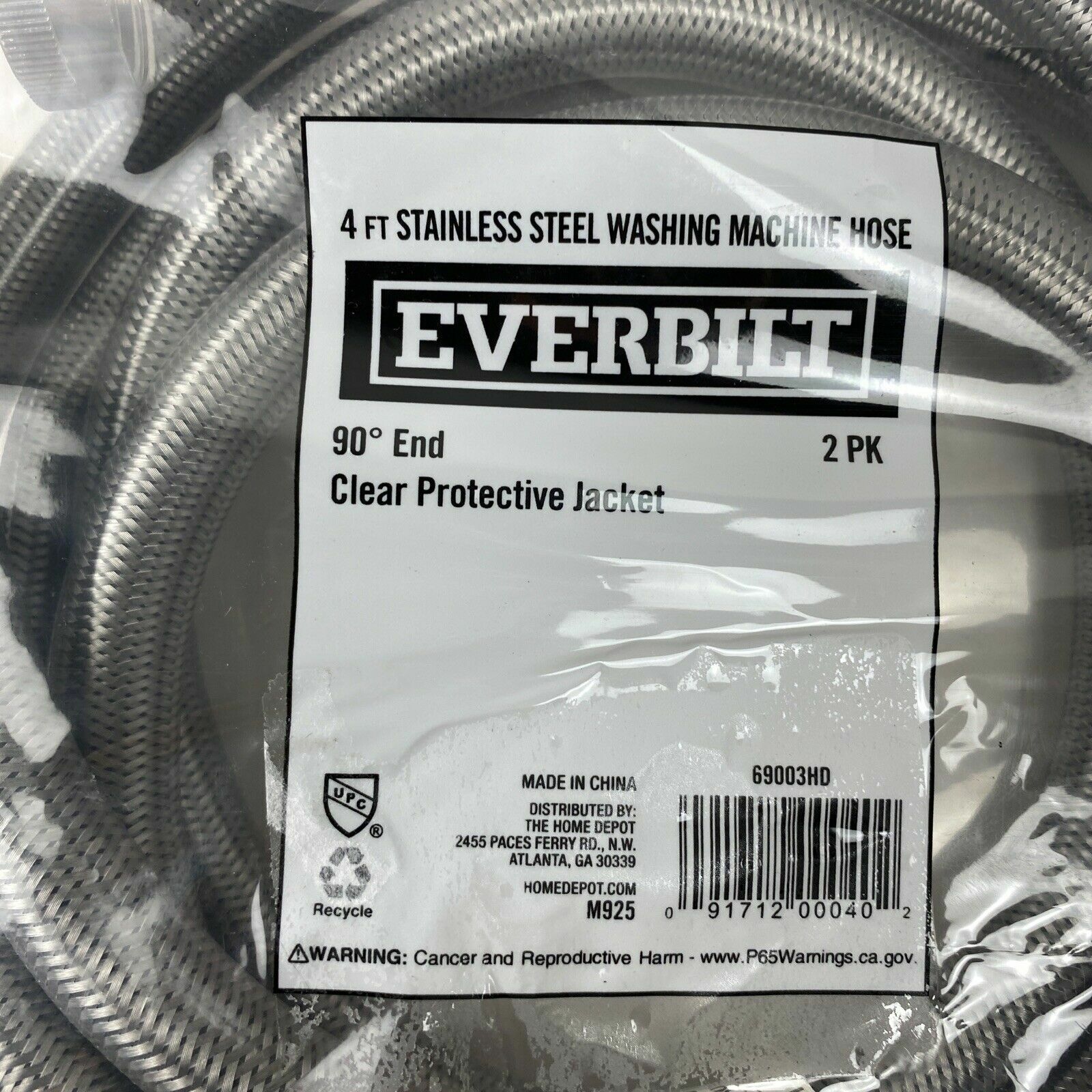 Everbilt 4 ft. Polymer Coated Stainless Steel Washing Machine Connector (2-Pack) gallery