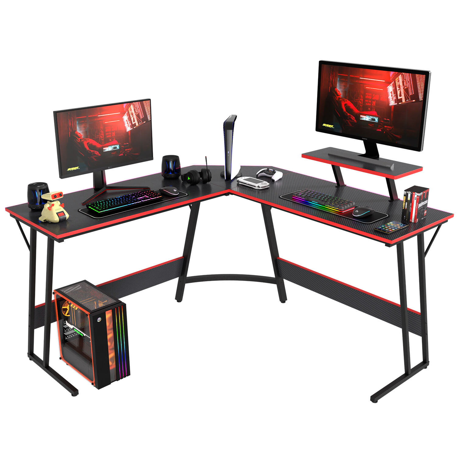 L Shaped Desk Corner Gaming Desk Computer Desk with Large Desktop Work Place gallery