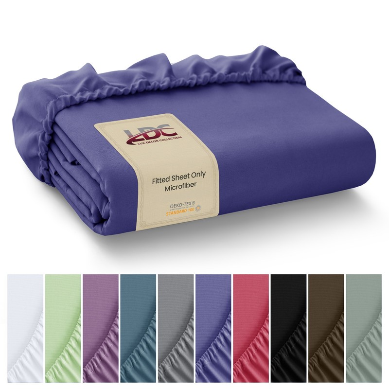 Premium Fitted Sheet Solid Deep Pocket Soft Microfiber Breathable Bottom Sheets gallery
