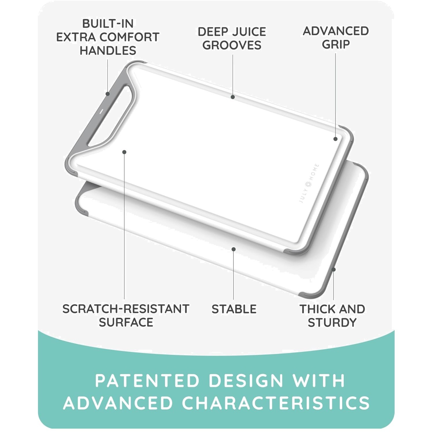 Versatile Plastic Cutting Boards with Juice Grooves, Gray gallery