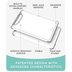 Versatile Plastic Cutting Boards with Juice Grooves, Gray