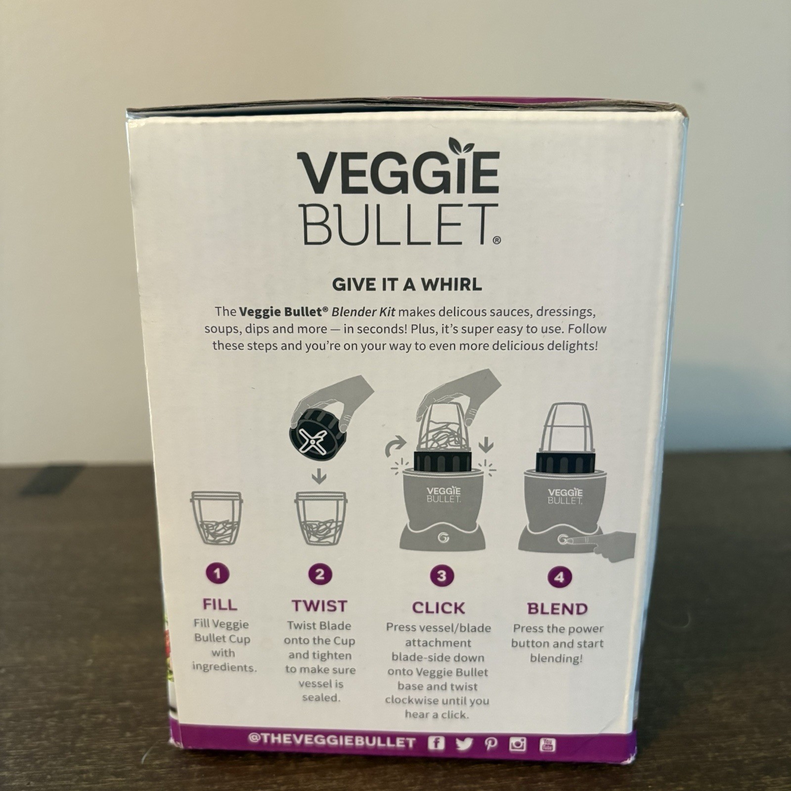 New Veggie Bullet Blender Kit Attachment Cup & Blade Accessory (New In Open Box) gallery