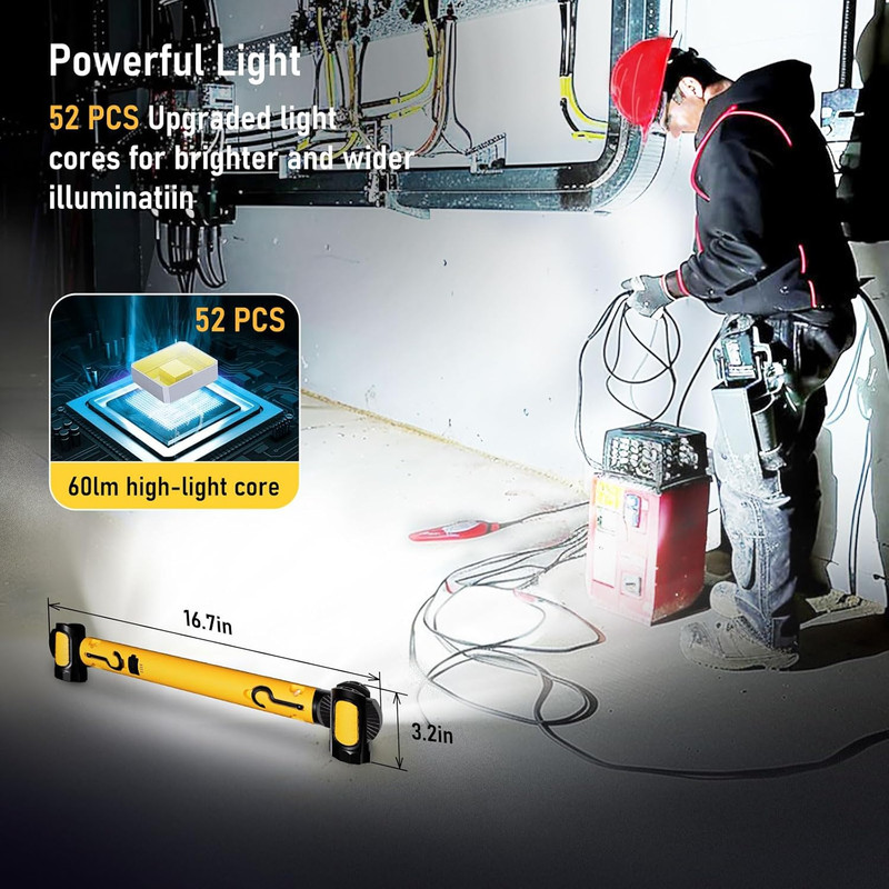 Work Light for Mechanic,3200Lm LED Work Lights,5400Mah Rechargeable Magnetic Lig gallery