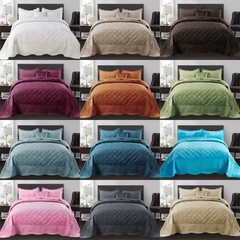 HST Super Soft Microplush 4 Piece Bedspread Set Queen King Warm Cozy Bedding Set