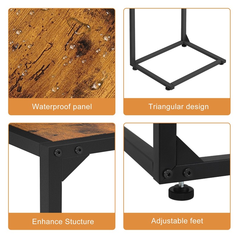 Rustic Brown C-Shaped Tables, End Table for Living Room Bedroom & Small Spaces gallery