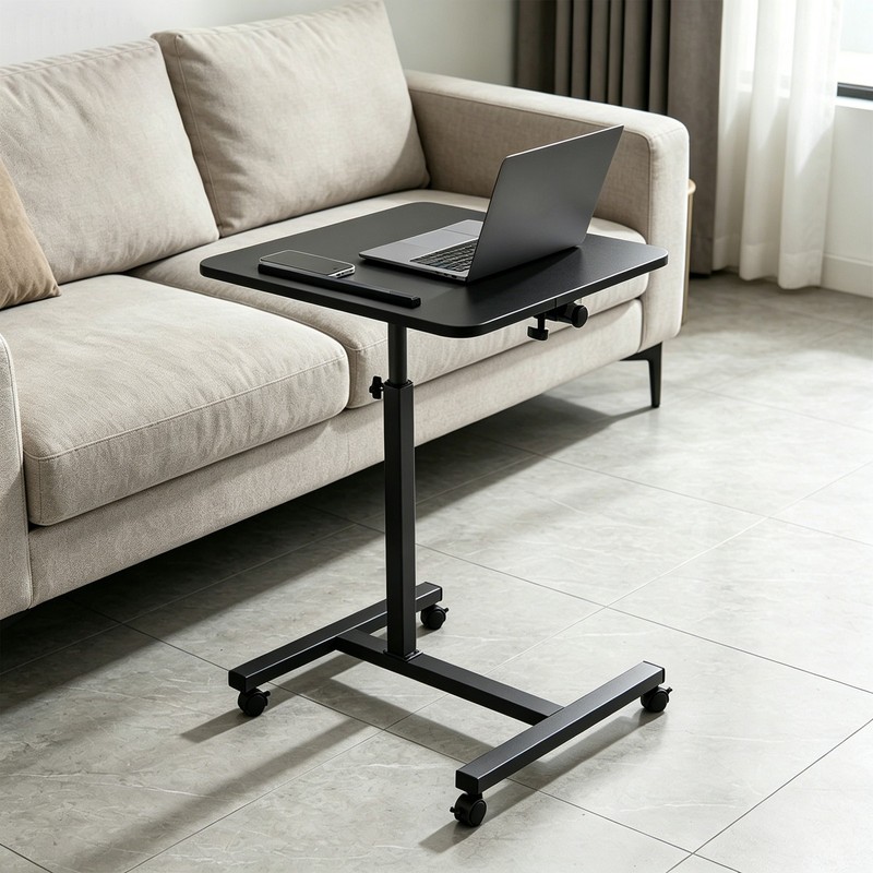 Rolling End Table Overbed Bedside Table Sofa Table Laptop Tabe Height Adjustment gallery