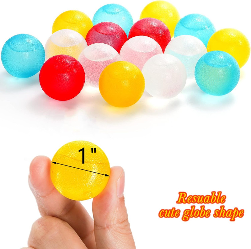 200 Pack Reusable Ice Cubes for Drinks, Colored Plastic, round for Cocktails, Wi gallery