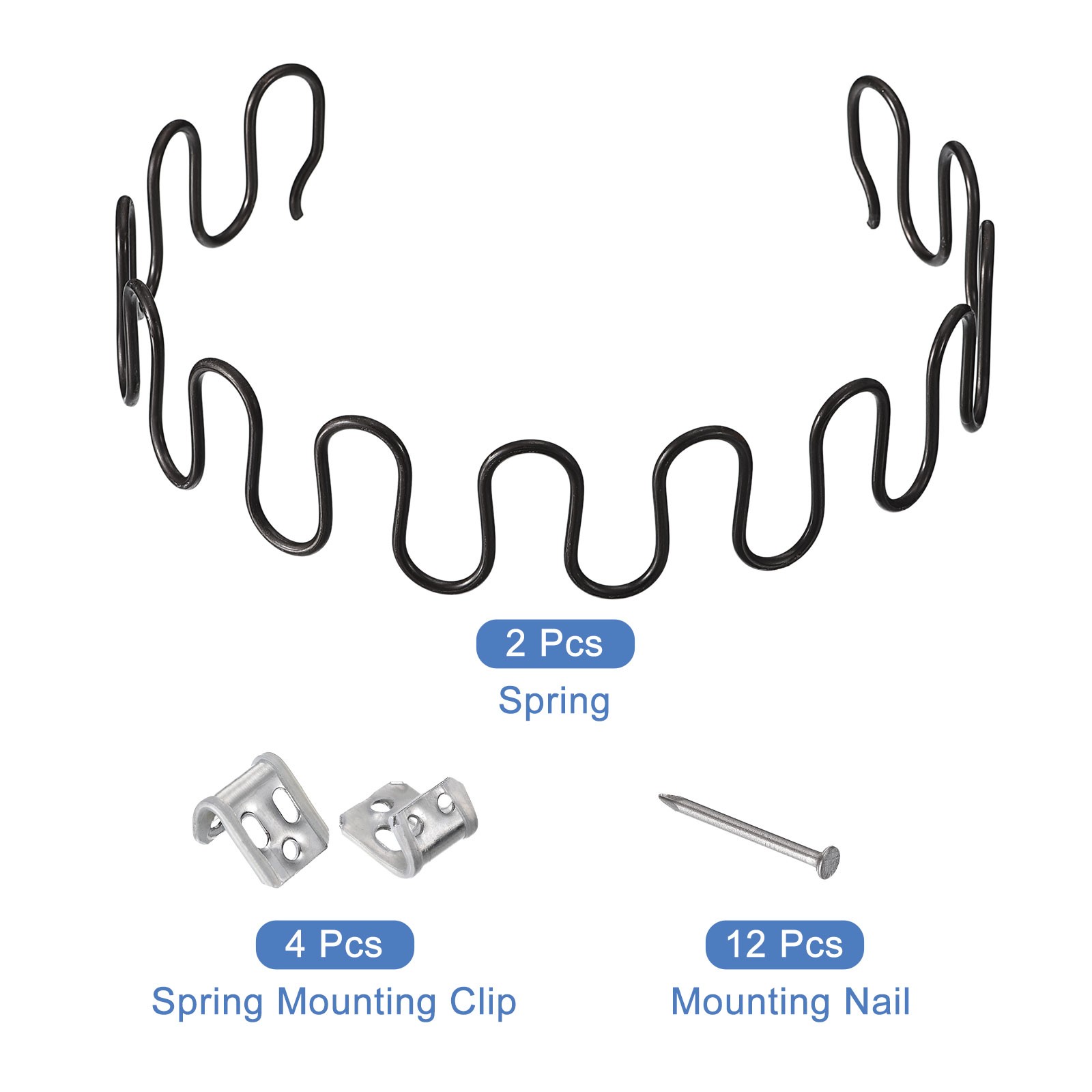 2Pack 23.6" Round Sofa Spring Replacement Kit for Furniture Couch Repair, Black gallery