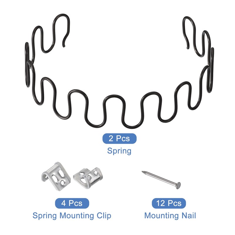 2Pack 23.6" Round Sofa Spring Replacement Kit for Furniture Couch Repair, Black gallery