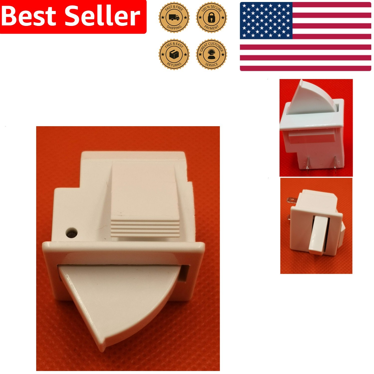 Refrigerator Door Light Switch Actuator Control 2.5 Amps 250 Volts Easy Install gallery