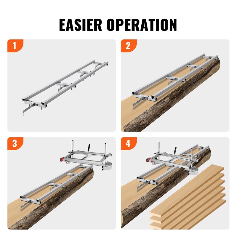 VEVOR Rail Mill Guide System 9 ft Chainsaw Milling Rail Guide 4 Crossbar Kits gallery
