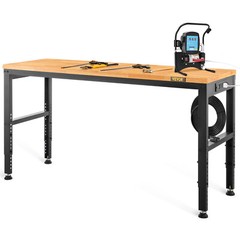 Adjustable Height Workbench 48″L x 20″W Work Bench Table w/ Power Outlets