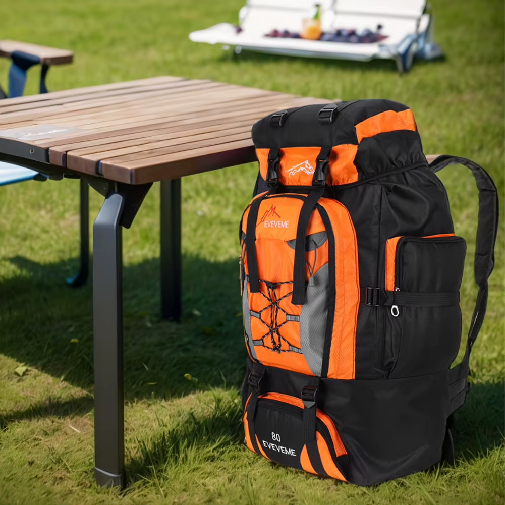 80L Mountaineering Backpack Large Capacity Travel Backpack Adjustable Strap Moun 5