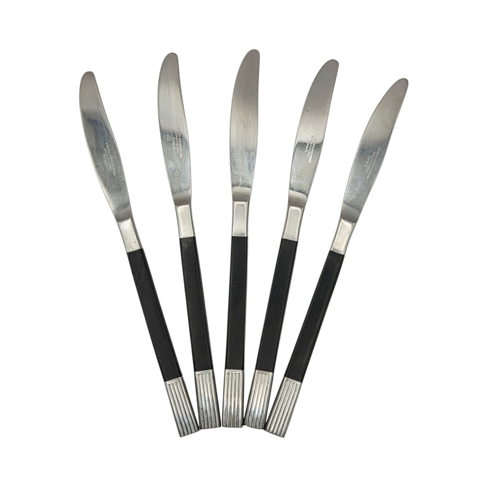 5x Viners Black 'Format' 21.5cm Knives - Mid-Century - Gerald Benney Design gallery
