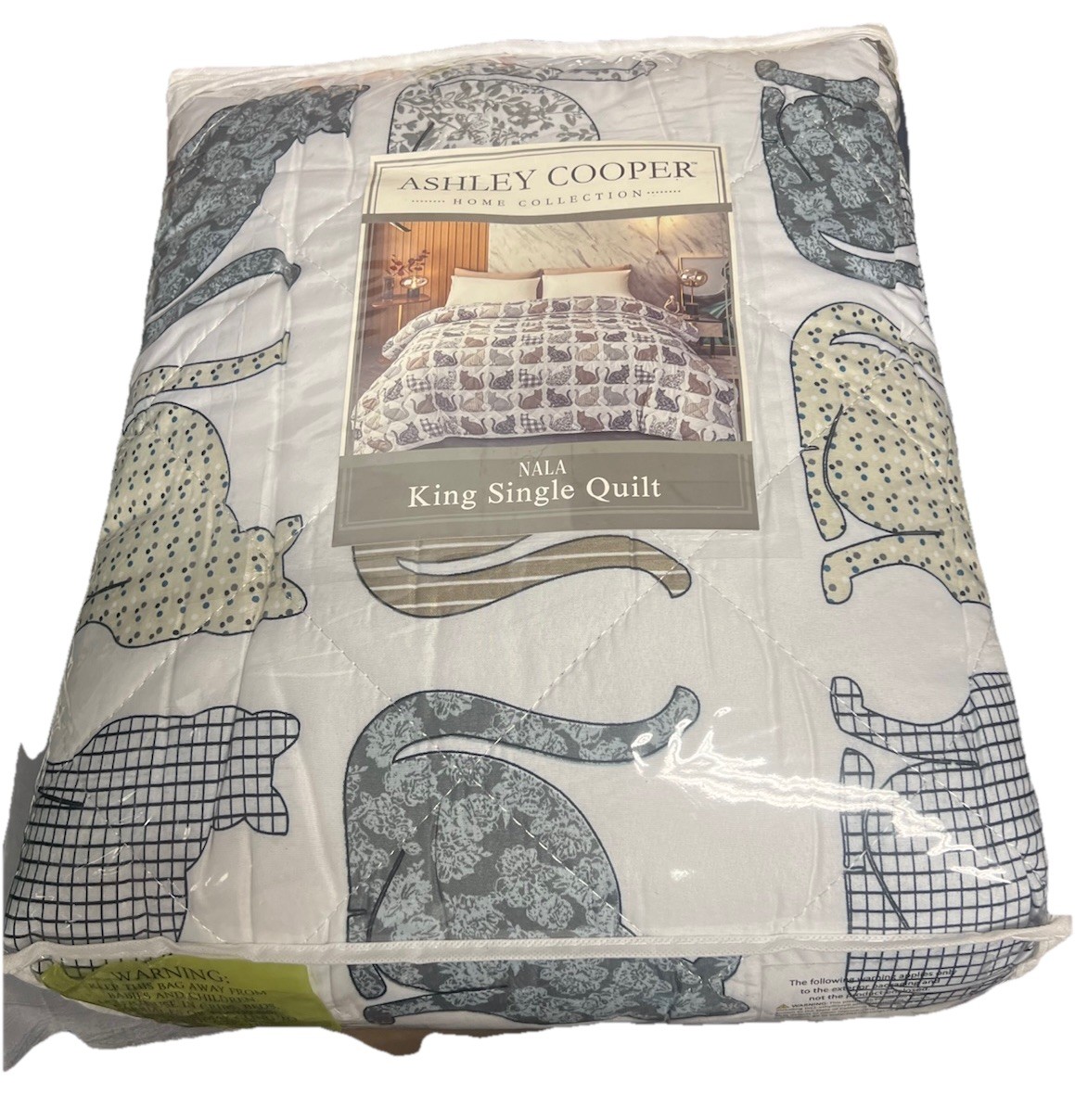 New In Bag Ashley Cooper Home Collection Nala Cats King Single Quilt gallery