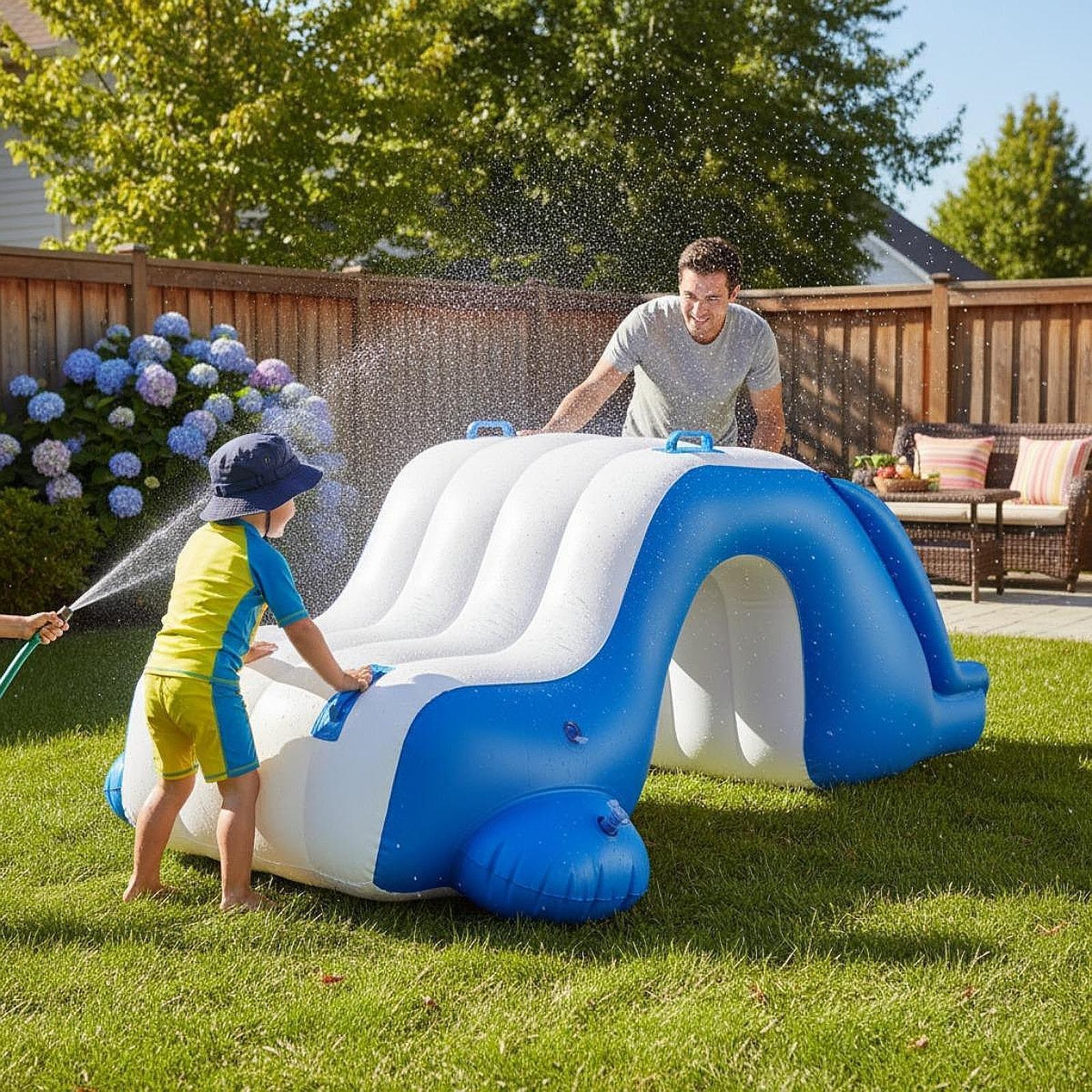 Inflatable Pool Slide PVC Kids Water Slide for Yard above Ground Pool Garden gallery