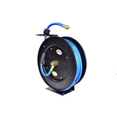AAIN Auto Car Rewind Retractable Heavy Duty Steel Air Hose Reel, 3/8″ x 50 Ft