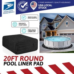 20 FT Round Pool Liner Pad For Above Ground Pools Durable Under Pool Mat Black