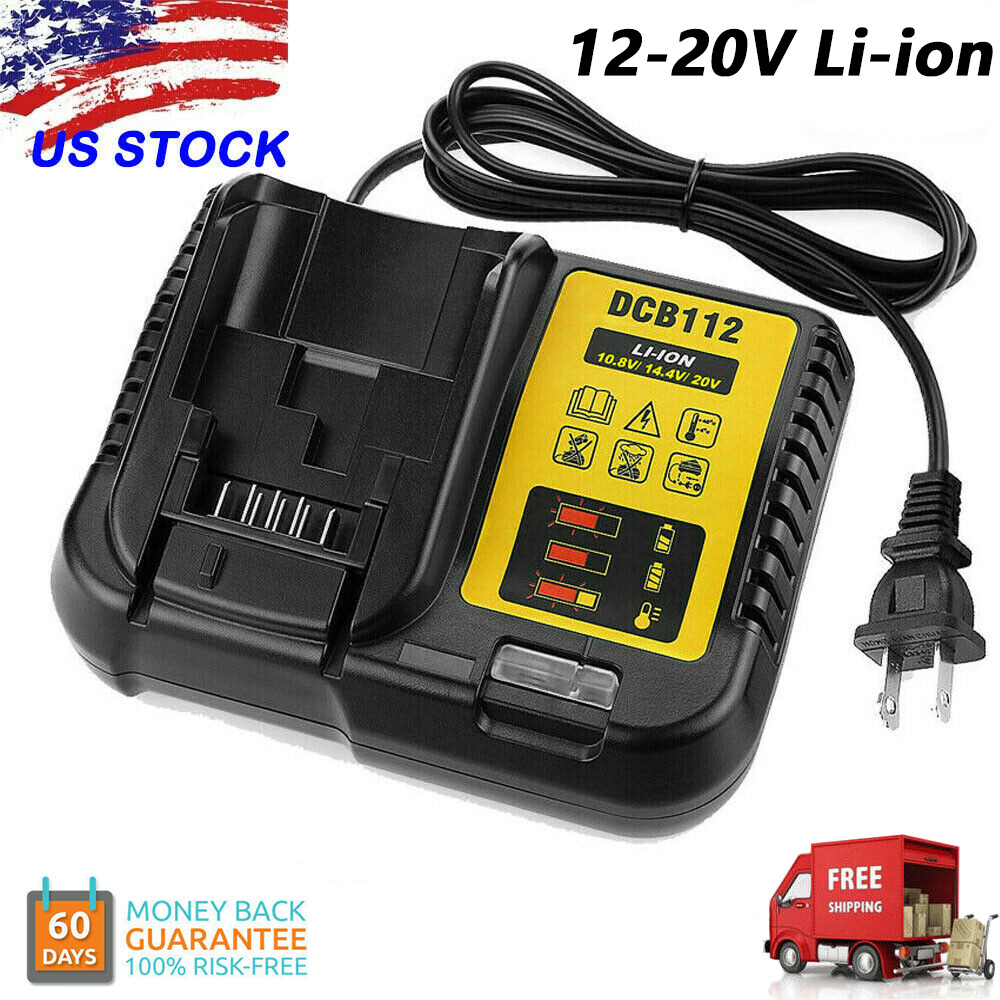 Battery Charger For Dewalt DCB112 12V & 20V Max Li-ion replaces DCB100 & DCB107 gallery