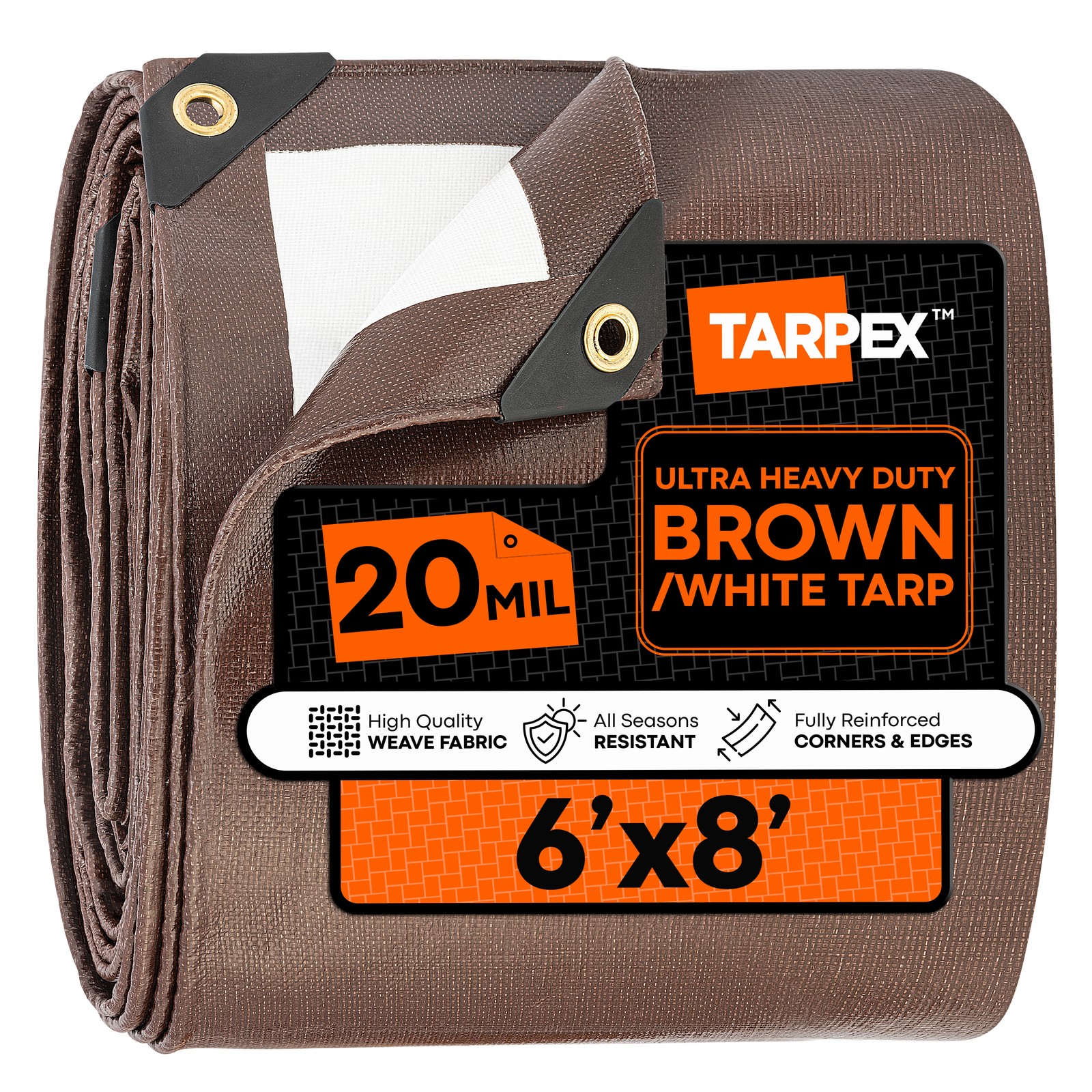 TARPEX - 20 Mil Brown White Ultra Heavy Duty Poly Tarp gallery