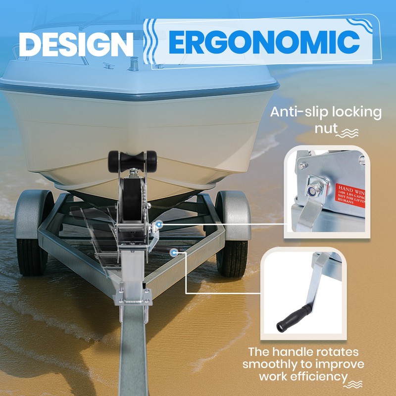Winch Post Winch Stand Adjustable W/ Roller 1400lbs Winch For Boat Trailer Parts gallery