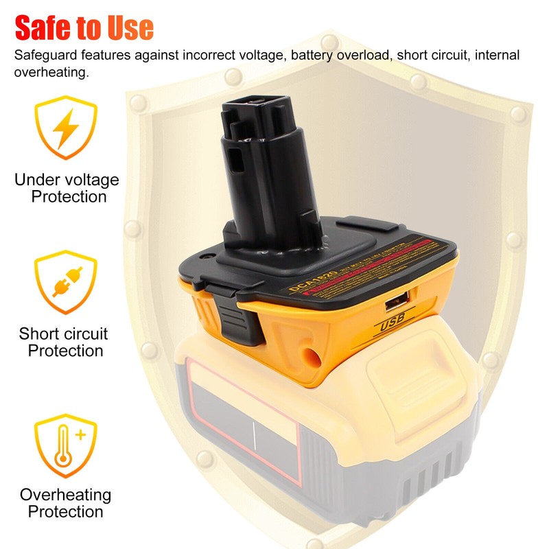 Pack 18V To 20V MAX DCA1820 Adapter Converter For DEWALT 20 Volt Li-ion Battery gallery