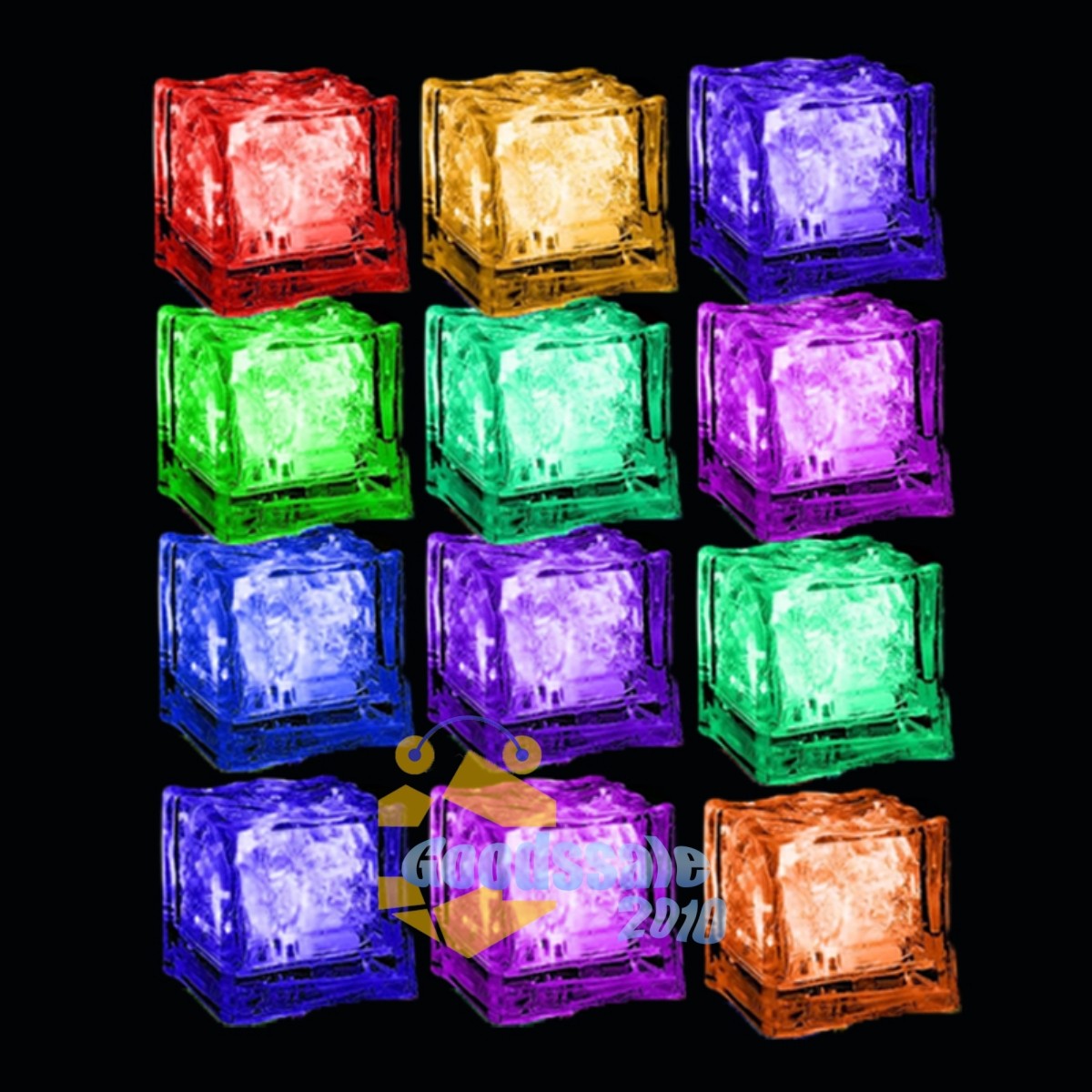 12 Liquid Activated Light up Ice Cubes Food-grade Blocks Color-changing Shines gallery