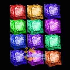 12 Liquid Activated Light up Ice Cubes Food-grade Blocks Color-changing Shines