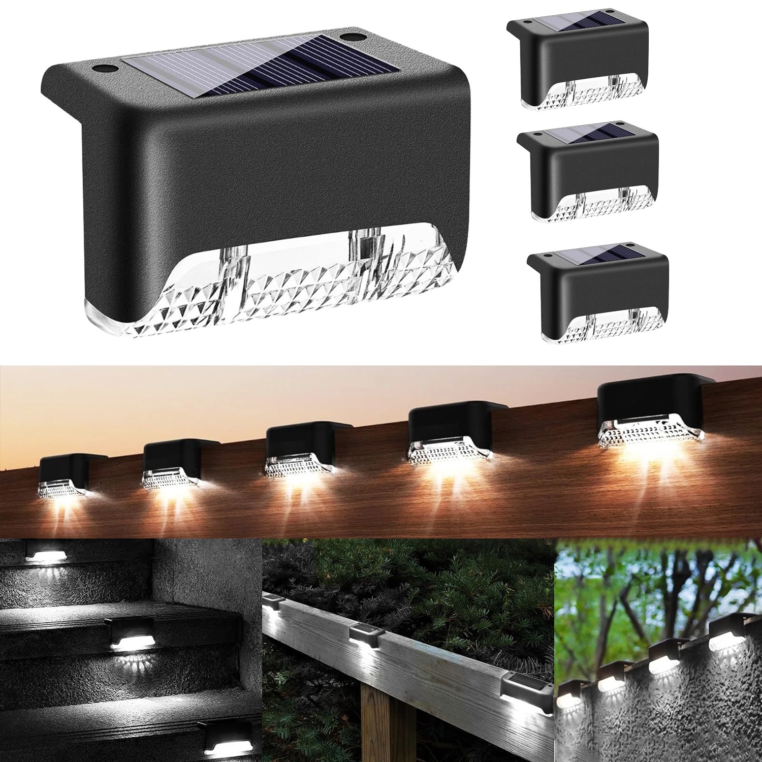Outdoor Solar LED Deck Garden Lights Pathway Patio Step Waterproof Fence Lamp gallery