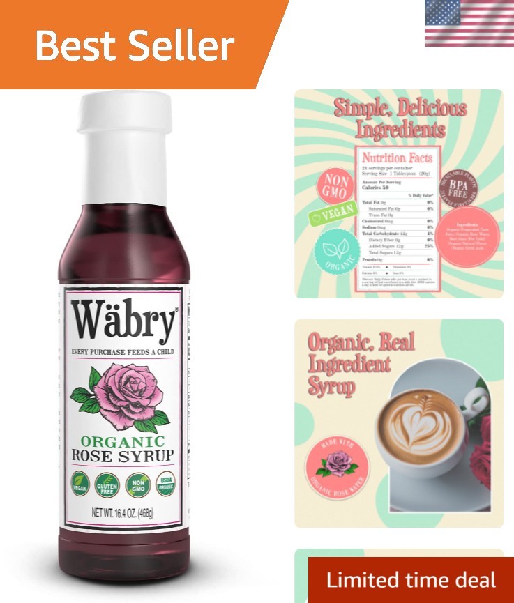 -Friendly Organic Rose Syrup 16.4oz – Non-GMO & Dye-Free Beverage Enhancer gallery