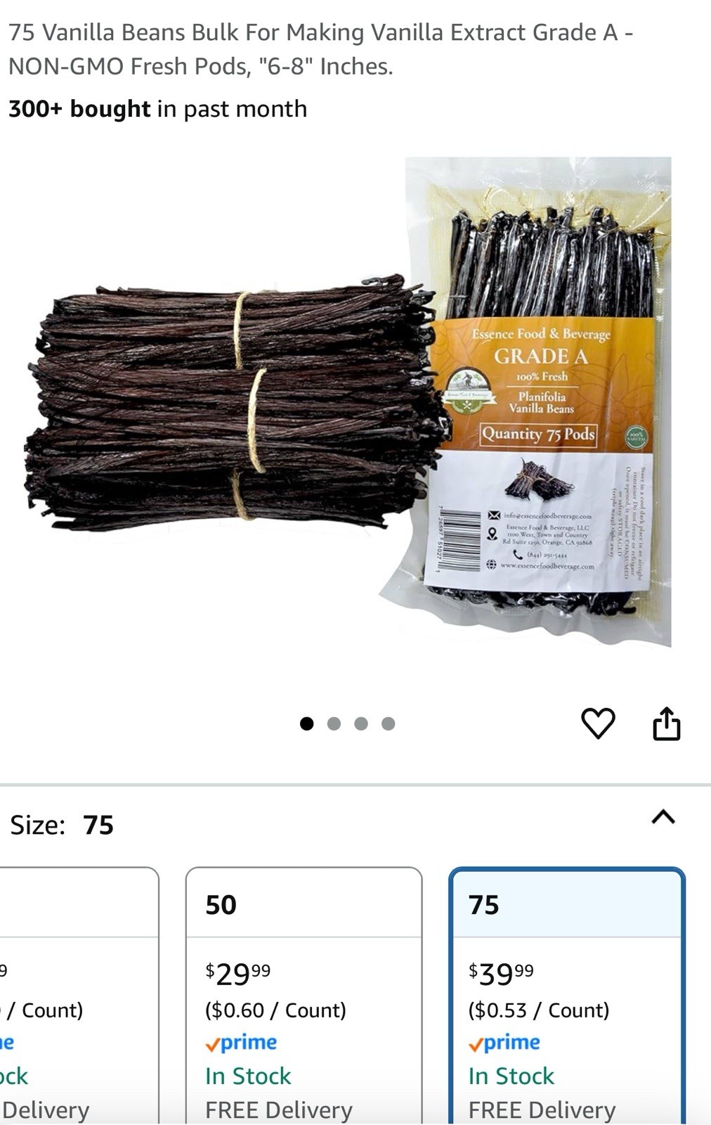 Planifolia vanilla Beans Grade A 16-18 cm gallery