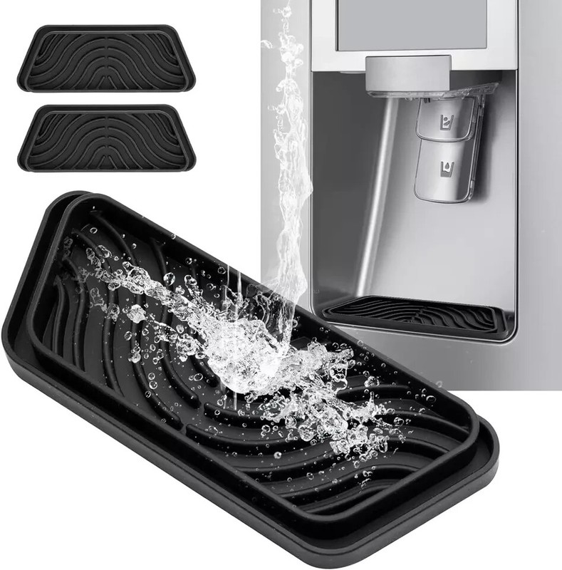 Refrigerator Drip Catcher Tray - 2 Pack Non-Slip Silicone for Samsung & GE gallery
