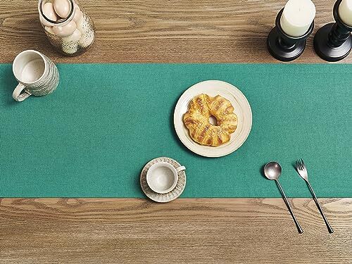 Basic Linen Style Table Runner, 14 x 48 Inch Rustic 14x48 Inch Teal Chambray gallery