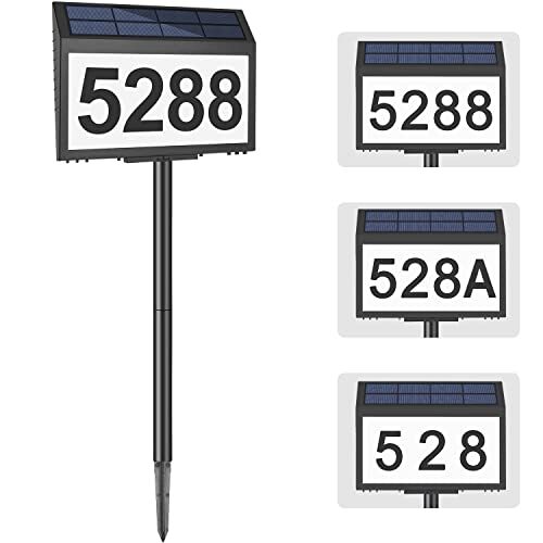 Solar Address Sign Lighted House Numbers for Outside Address Plaques gallery