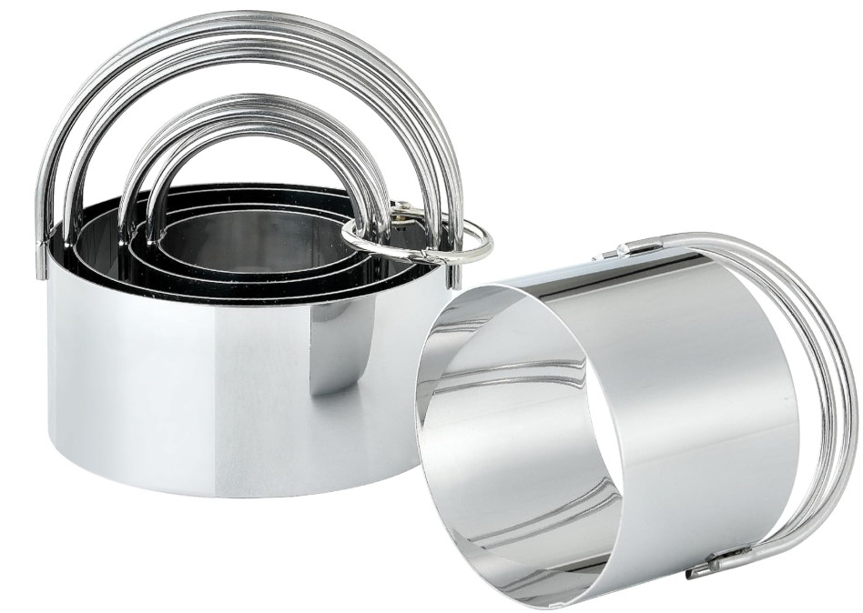 Biscuit Cutter Set Round Cookie Cutters with Handle 5 Pieces Stainless Steel New gallery
