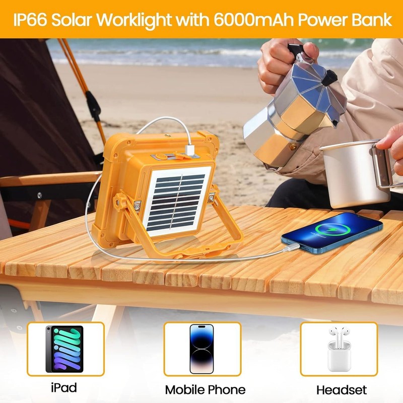 Portable LED Solar Work Light USB Rechargeable Emergency Worklight Security Lamp gallery